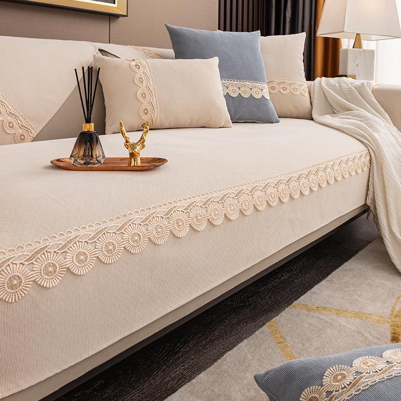 Sofa Cushion Four Seasons Universal Nordic Simple Light Luxury Seat Cushion Non-Slip Cover Cover Cushion Backrest Towel Cover Cloth Thickened