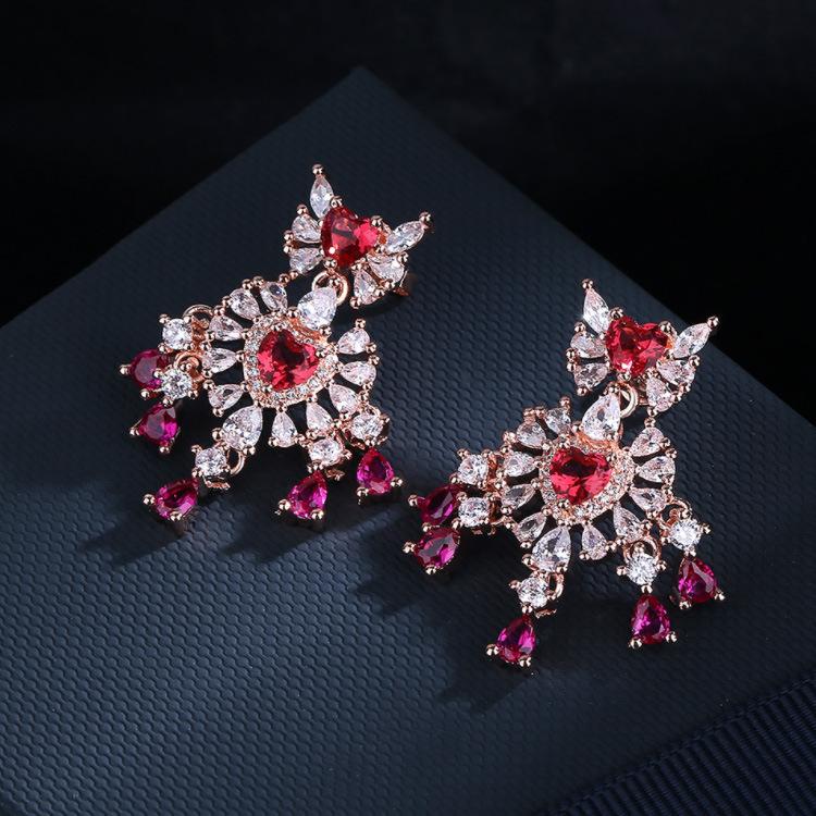 9 Long Water Drop Zircon Earrings European Style Luxury Dinner Earrings Earrings