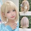 Lolita Short Bobo Hair Hair Extension Synthetic Wigs with Bangs Blond Anime Cosplay Wigs  Daily