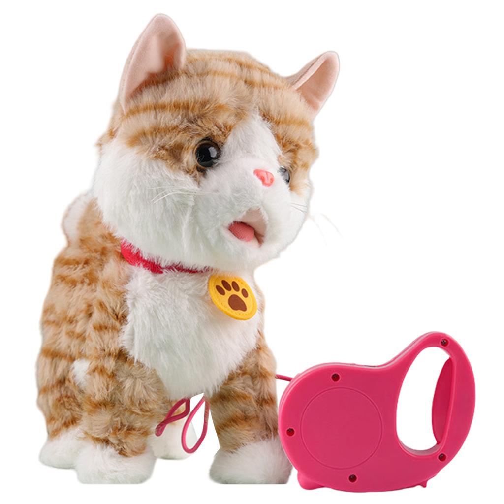 Stuffed Animals Realistic Robotic Puppy Tail Wagging Interactive Plush Robot Dog Soft Plush Barking Walking Dog Toy Kids Gift