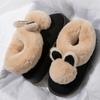 Winter Plush Slippers for Women  Thick Sole House Shoes Cozy Faux Rabbit Fur Indoor Slides with Closed Back