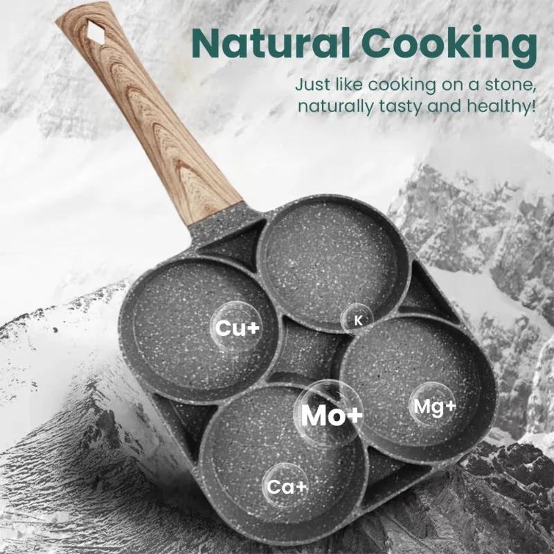 Fried Egg Pan Medical Stone Pan Non-stick Household Four-hole  Mini Breakfast Pan Fried Egg Ware Small Pancake