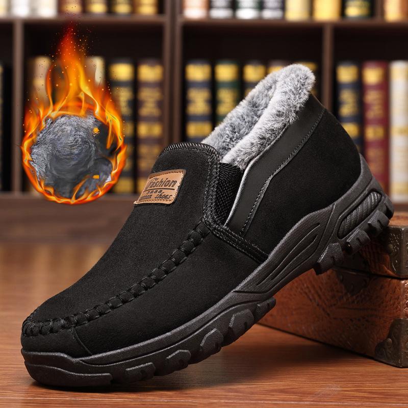Winter Men Cotton Shoes Super Warm Plush Anti Slip Comfortable Outdoor Casual Men Shoes Wear Resistant Fashion Ankle Boots