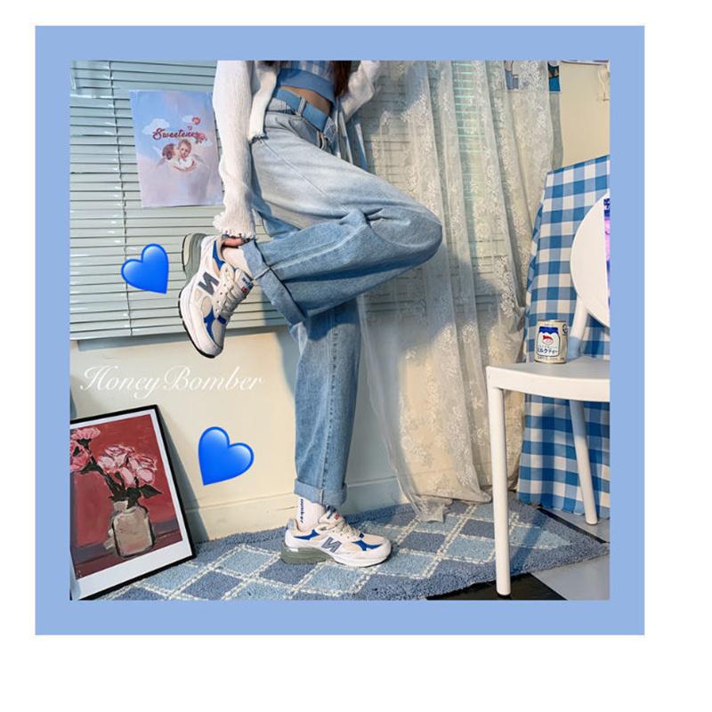 Primavera 2022 moda donna a vita alta y2k jeans a gamba larga da donna larghi gradiente donna denim capris pantaloni jean mamma jeans pantaloni