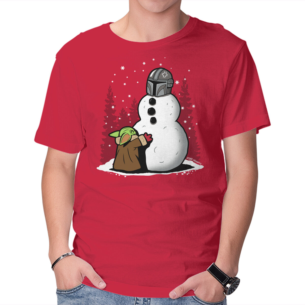 Unisex Crew Neck T-Shirt The Best Snowman In The Parsec Graphic Short Sleeve Casual Tee M
