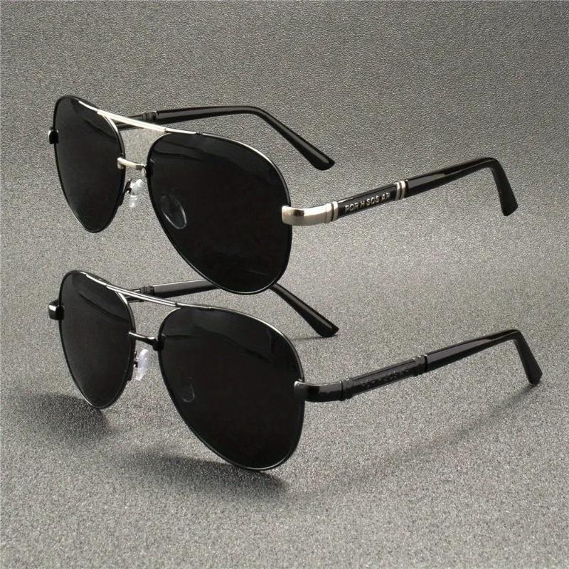 2PCS Men's and Women's Retro Large Frame Round Fashionable Lens Glasses Enlarged Retro Pilot Style Party Glasses