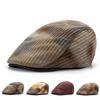 Men's Autumn Winter British Warm Forward Hat Herringbone Woven Beret Outdoor Vintage Cap