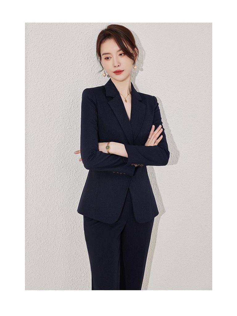 Damen Marineblauer Herbstanzug - Hochwertiges Professionelles Arbeitsbekleidungsset