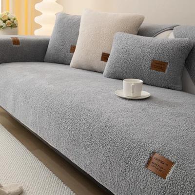 New Warm Lamb Wool Sofa Towel Solid Color Sofa Towels Universal Non-slip Super Soft Sofa Towel For Living Room Modern Decoration