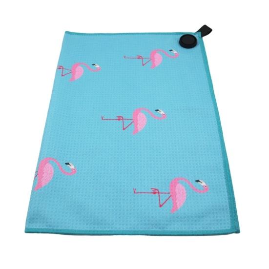 Magnetic Golf Towel with Strong Magnet Microfiber Waffle Golf Bag Towel Printed Golf Towel Golf Ball Cleaner