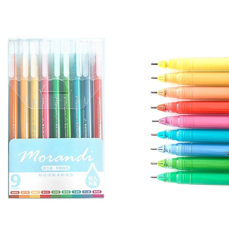 

9x/Set Rollerball Pen Multicolor Gel Pen Drawing Pen 0.5mm Stationery Pen Smooth Writing Pen Journaling Pen Graffiti Pen 1
