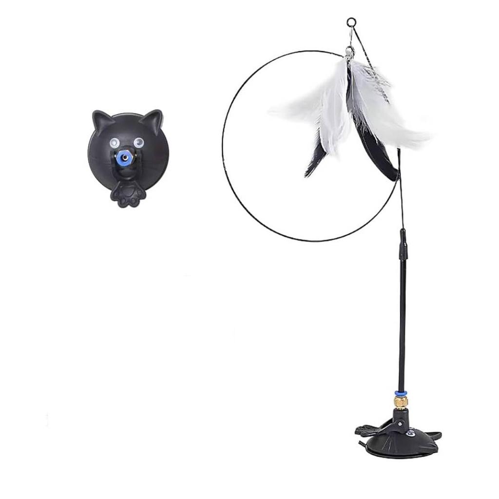 New Feather Long Pole And Steel Wire Cat Toy With Suction Cup, Designed To Boredom And Enhance The Comfort Of Cats