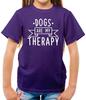 Dogs Are My Therapy - Kids Boys Girls T-Shirt Tees Top Pet Dog Cute Love Puppy Labrador