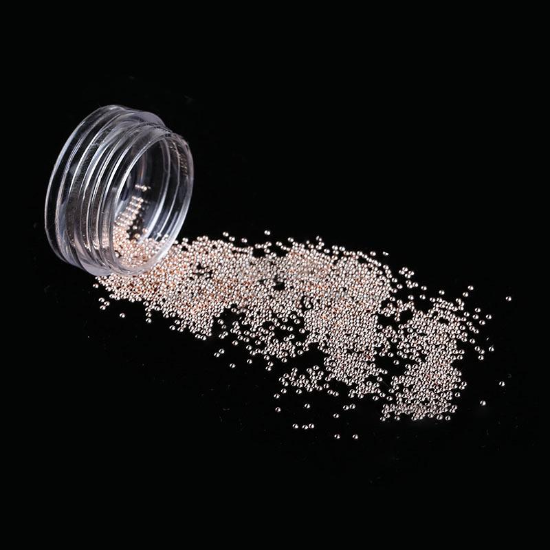 Caviar Nail Nails Gold And Silver Steel Beads Do Not Fade 1.2Mm Metal Microbeads 1000 Round Box Nail Jewelry