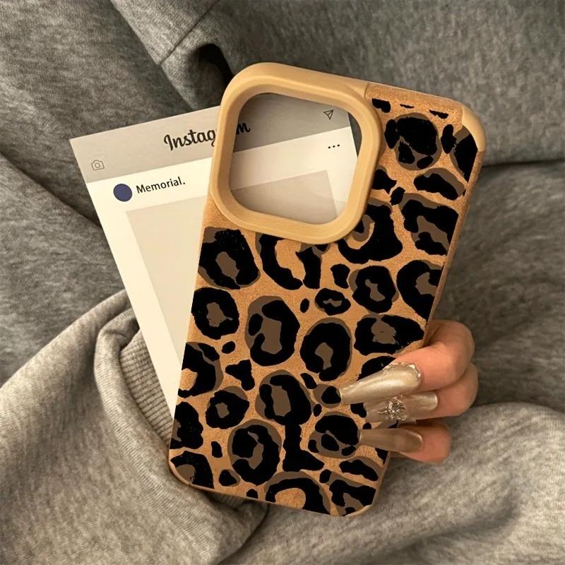 Fashionable Leopard Pattern Design Leather Phone Case For iPhone 16 15 14 13 12 11 Pro Max Plus XR X XS Max Shockproof Cover