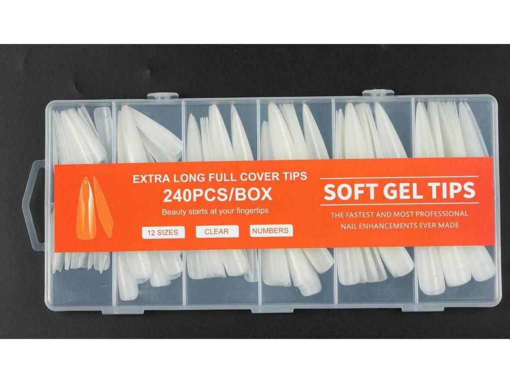 XXXL Transparentes Denim Nagelkunst-Set mit Ballett-Thema - 240 Stück