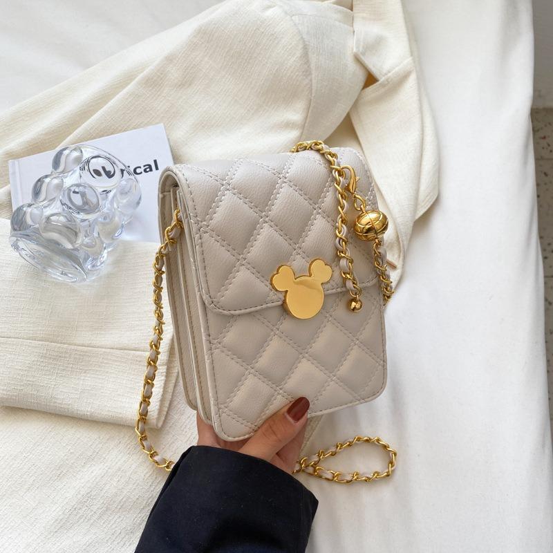 Rhombus Embroidery Thread Small Square Bag Women's New Fashion High-quality Texture Shoulder Bag Chain Messenger Bag