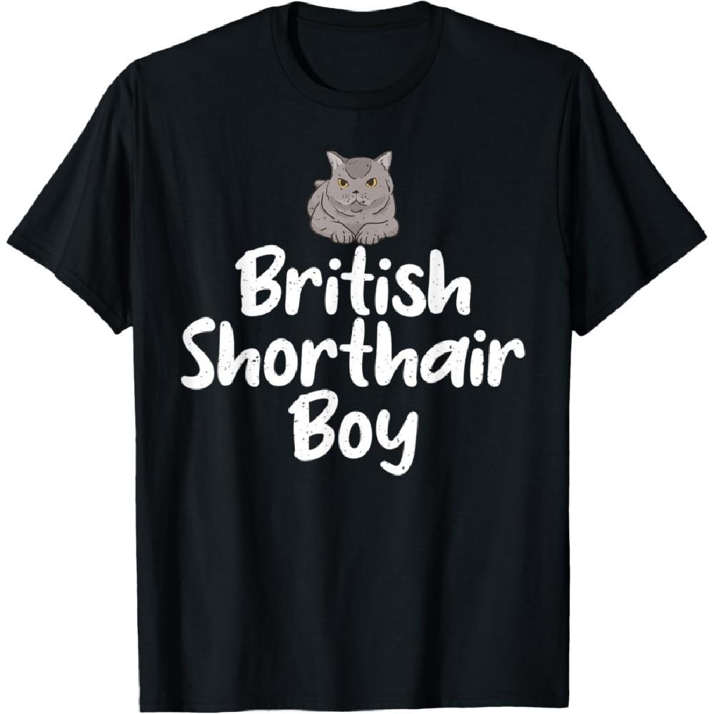 

British Shorthair Boy British Grey Cat Dad T-Shirt S