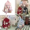 Girls Cute Nylon Backpack With Color Blocked Letter Pattern For School And Daily Use