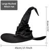 Creative Black Folds Wizard Hat Angled Witch Hat Popular Witch Costume Hallo
