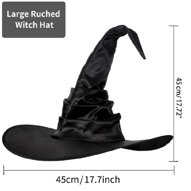 Creative Black Folds Wizard Hat Angled Witch Hat Popular Witch Costume Hallo