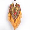 160*160Cm Women Russian National Scarf Lady Tassel Floral Print Headscarf Wraps Babushka Bandana Beach Travel Shade Shawls