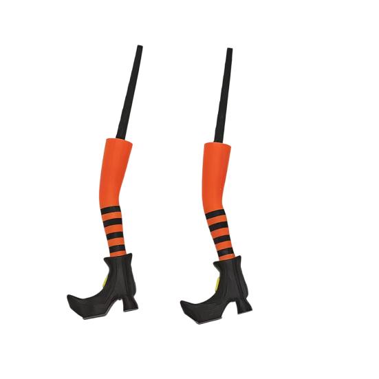 huaqianguhh 1 Pair Witch Legs Planter Decorations, Plastic Leg Insert Ornaments, Halloween Flower Pot Decoration for Outdoor Indoor Potted Plants