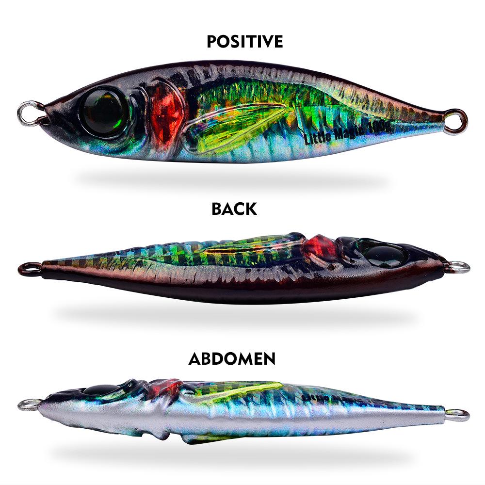 3D Printed Bionic Lure: Iron Plate Fishing Lure 7-200g for Freshwater and Saltwater, Ideal for Asp and Bass.