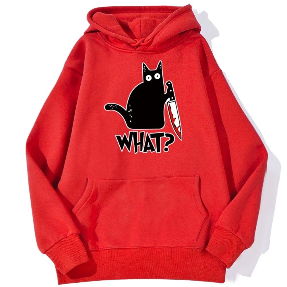 Killer Black Cat What Surprised Unisex Hoodies Streetwear Warm Male Hoodie Hip Hop Daily Casual Autumn Sweatshirt
