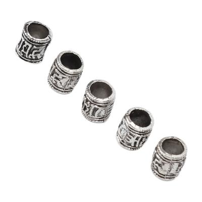 50pcs Beard Beads DIY Vintage Alloy Hair Braiding Dreadlocks Hair Tube Beads for Men Women