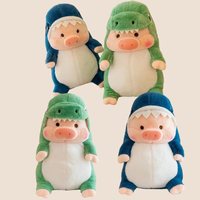 Cute Dinosaur And Shark Pig Plush Toy Pillow For Kids, Girls Large Stuffed Animal Doll Gift