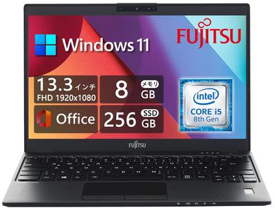Genbrugt Fujitsu og FUJITSU LIFEBOOK U939 FHD Skærm Windows 11 8. Generation Core 8GB Hukommelse 256GB SSD Webcam HDMI MS Office 2019