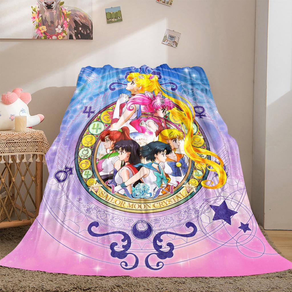 Japanese anime cute cartoon theme Sailor Moon Tsukino Usagi blanket suitable for home beds, sofa covers, office nap, outdoor warm blankets O14