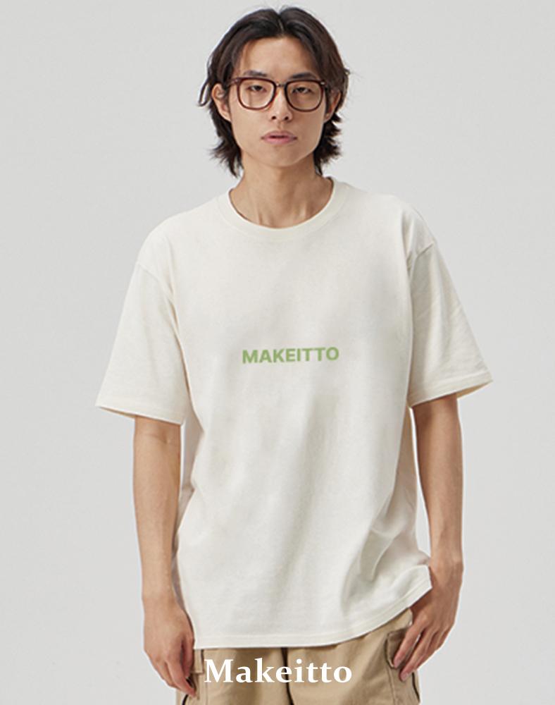 MAKEITTO [Square Logo] Crew Neck Tee_Cream