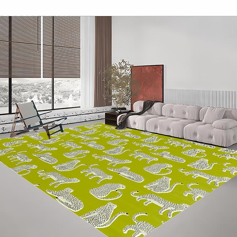 Leichter Luxus Teppich mit Leopardenmuster für Wohnzimmer Schlafzimmer Flur Alfombra Rutschfest Weiche Teppiche Sofa Fußmatte Heimdekor Tapete