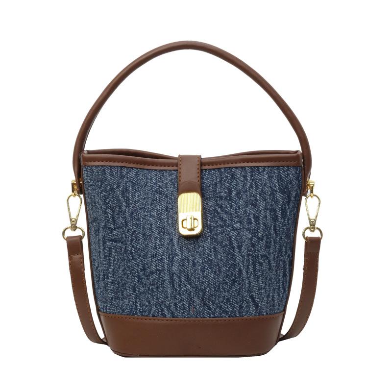 Popular Bag New Denim Shoulder Handbag Summer Casual Fashion Crossbody Bucket Bag Women