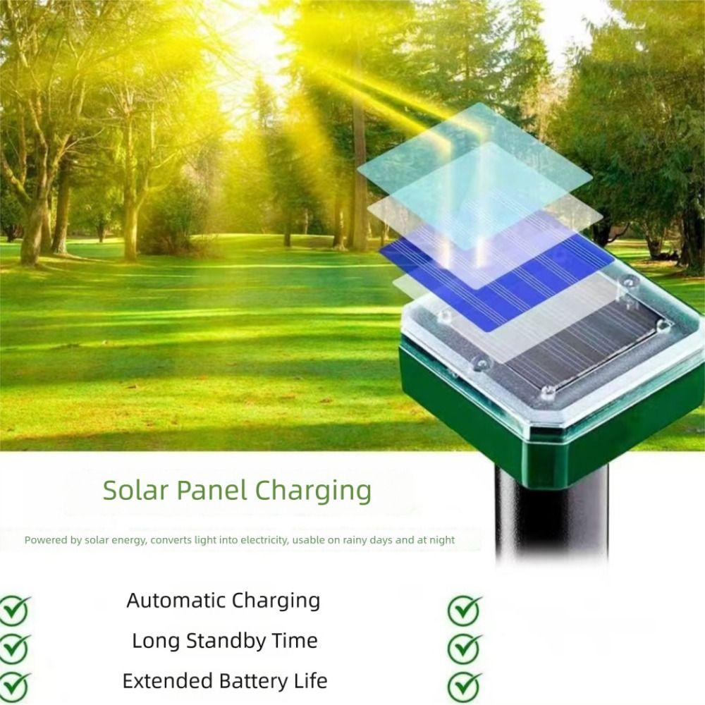 Noiseless Mouse Repeller Solar Powered Rodent Deterrent Solar Ultrasonic Mole Repeller Yard