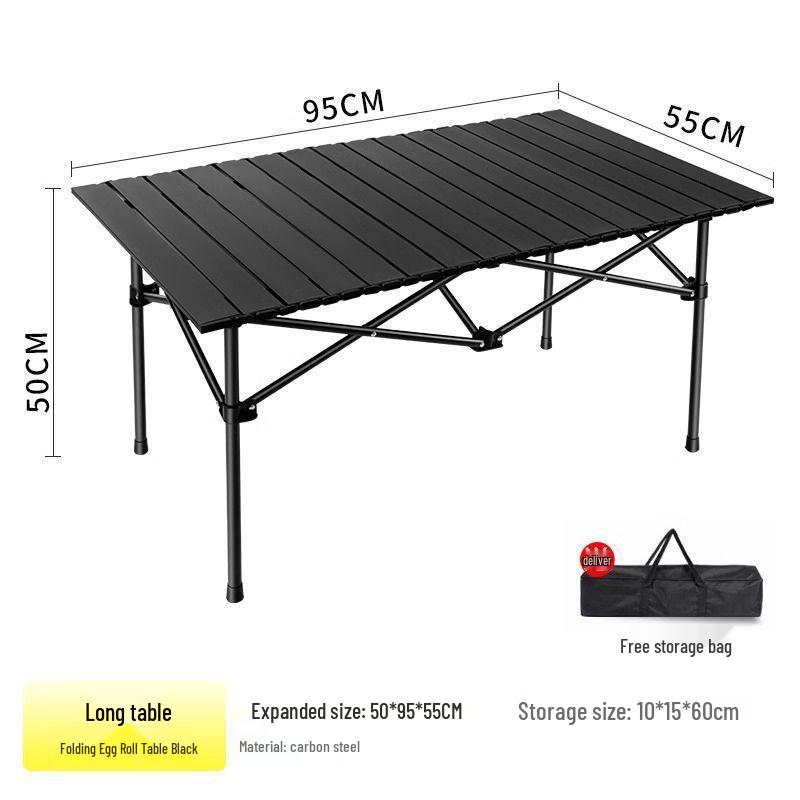 Portable Outdoor Folding Table and Chair Set - Egg Roll Design for Camping and Fishing