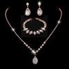 Bright Diamond Zircon Water Drop Necklace Earrings Wedding Jewelry, Shooting Jewelry Set