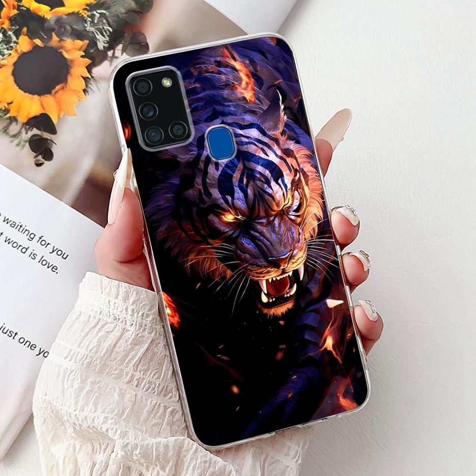 For Samsung Galaxy A21S Case SM-A217F Cute Lucky Koi Painted Cover Soft Slim Phone Case For Samsung A21s A217F Back Cover Bumper