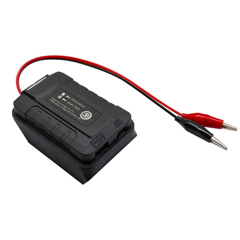 21V Batterieadapter mit roten und schwarzen Kontaktenden, Externes Anschlusszubehör für Reparaturarbeiten, Testroutinen und Wartungsarbeiten