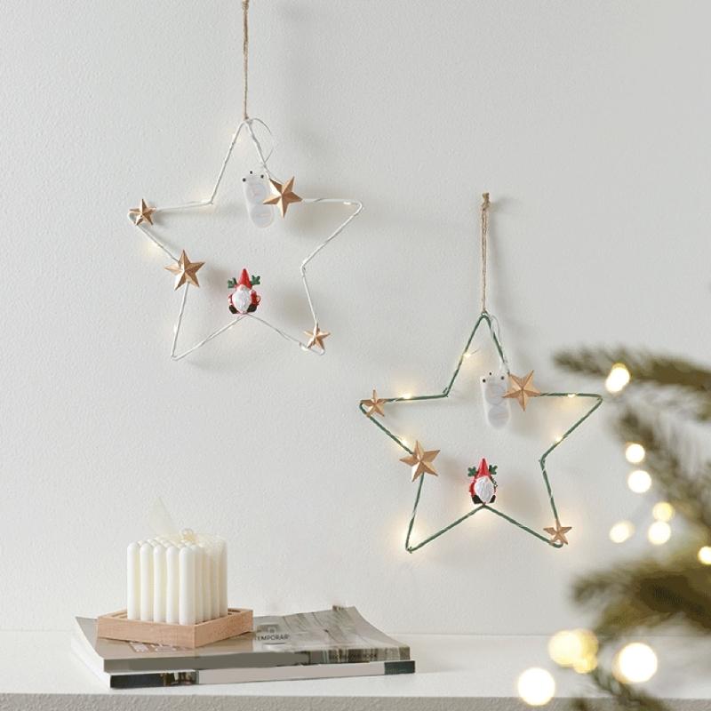 Five-Pointed Star/Moon Decorative Pendant Winter Ceiling Window Ornament Elegant Wall Hanging Christmas Tree Decoration