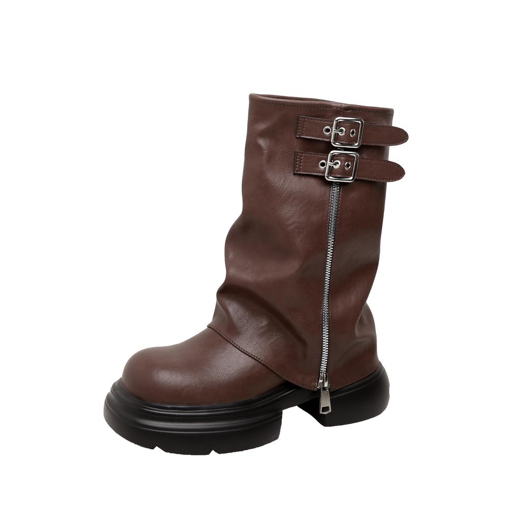 Stivali Martin da donna autunno e inverno nuovi stivali western cowboy retrò stivali da pantaloni con rialzo piccolo stivali da equitazione da donna