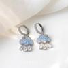 Elegant Blue Crystal Cloud Tassel Earrings for Women - Luxurious and Versatile Accessory