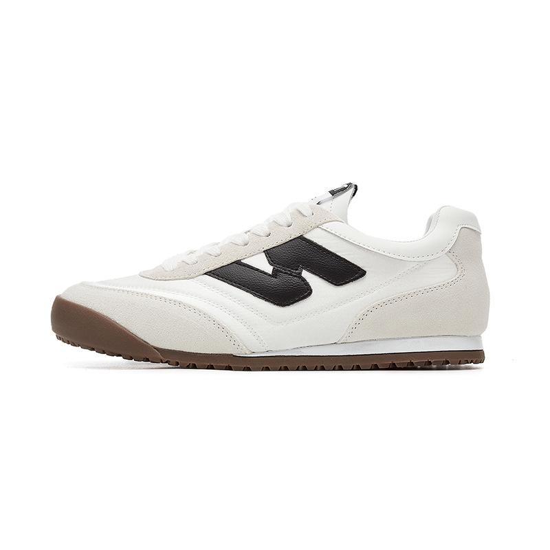 "Bosi 2024 Women's Four Seasons Breathable Round Toe Lace-Up Sneakers - Contrast Color, Flat Bottom, Versatile Style"