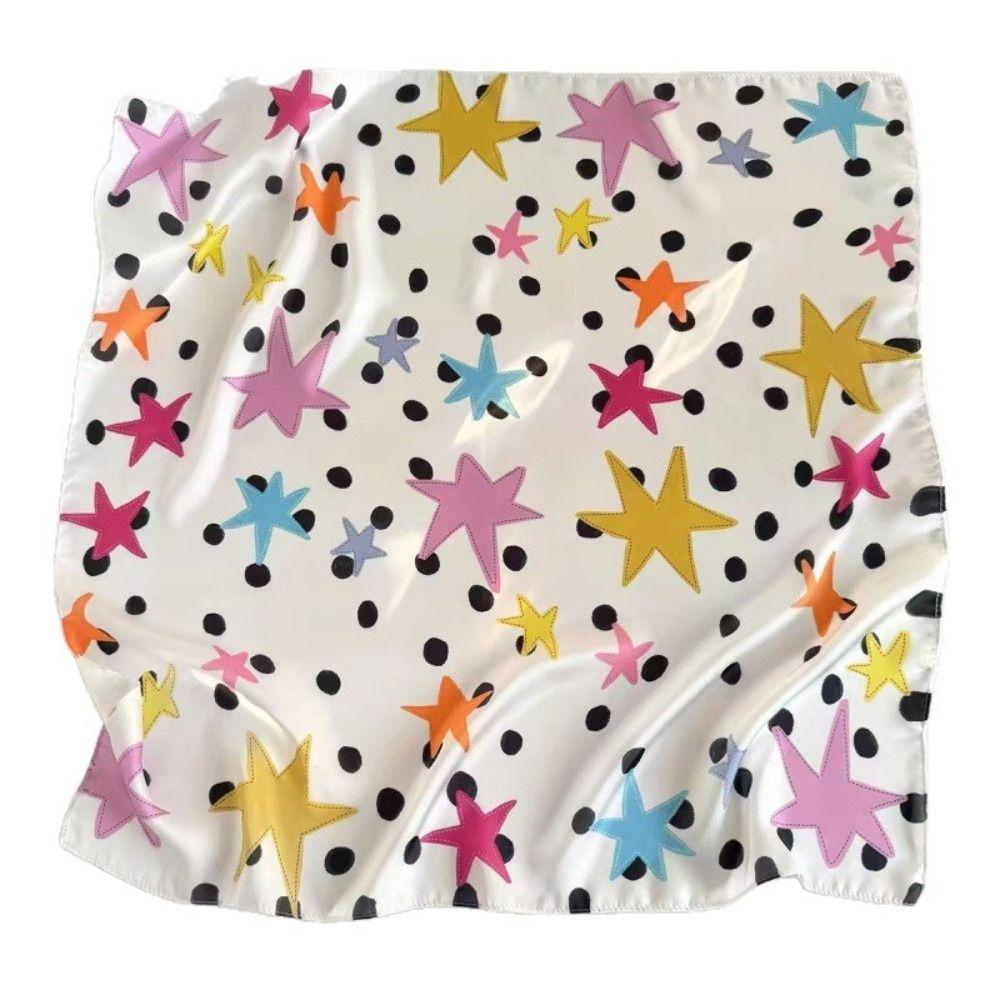 Y2K Star Print Scarf Printed Hair Scarf Simple Punk Bandana Beach
