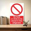 Vintage Metal Sign No Food Fridge Kitchen Wall Decor
