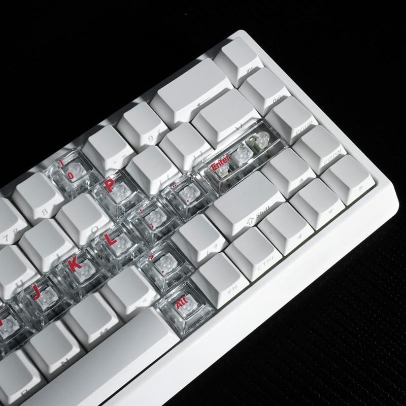 PC Material Transparents Keycaps with Crystal Jelly Swords Pattern 18Key Set Original Height for Long Use in Low Light