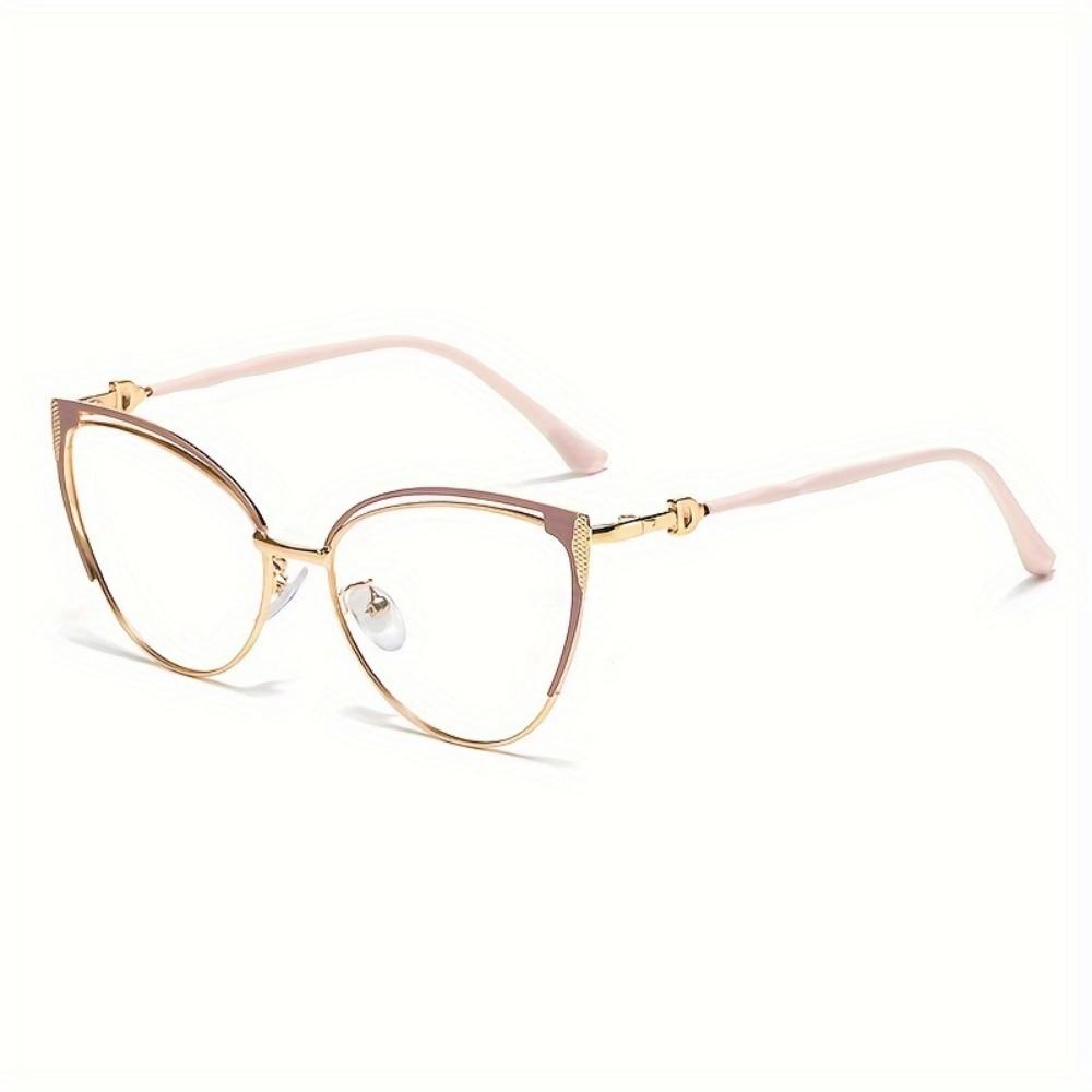 fashionable anti blue light glasses unisex color shift metal cat eye frame trendy vision care eyewear for women men
