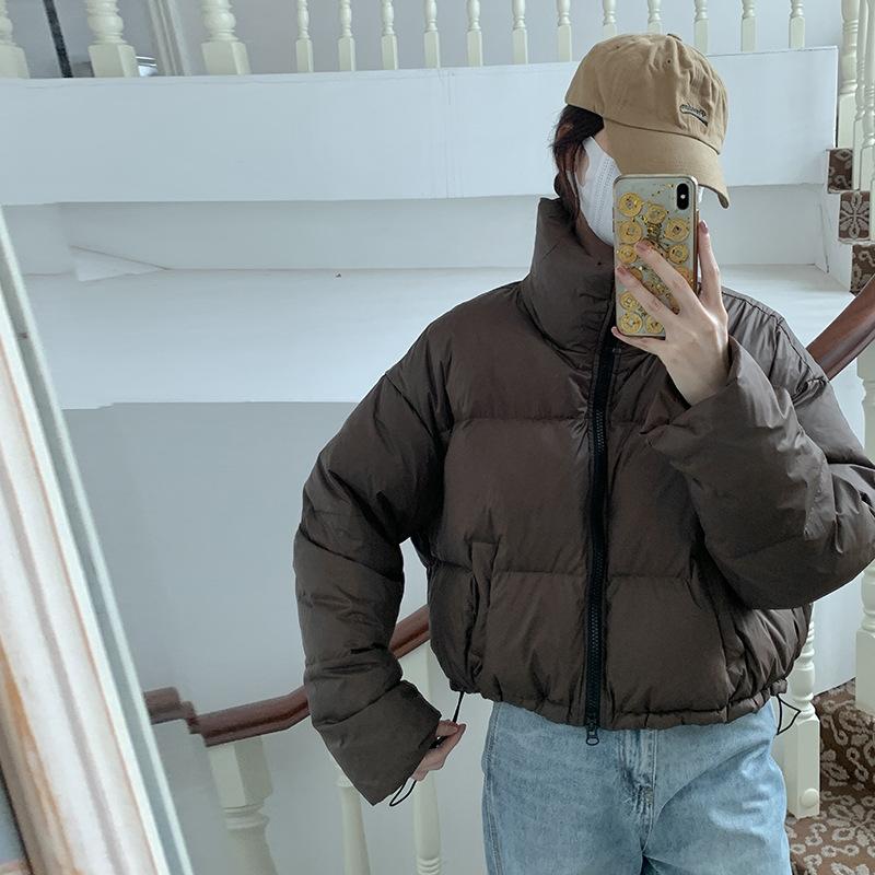 European and American Cotton Clothes Women's Winter Thickened Stand-up Collar Loose Short High-waisted Bread Clothes Small Cotton-padded Jacket